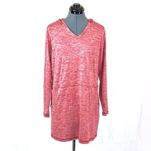 BAW red dry tek long sleeved hoodie, pockets XL 98